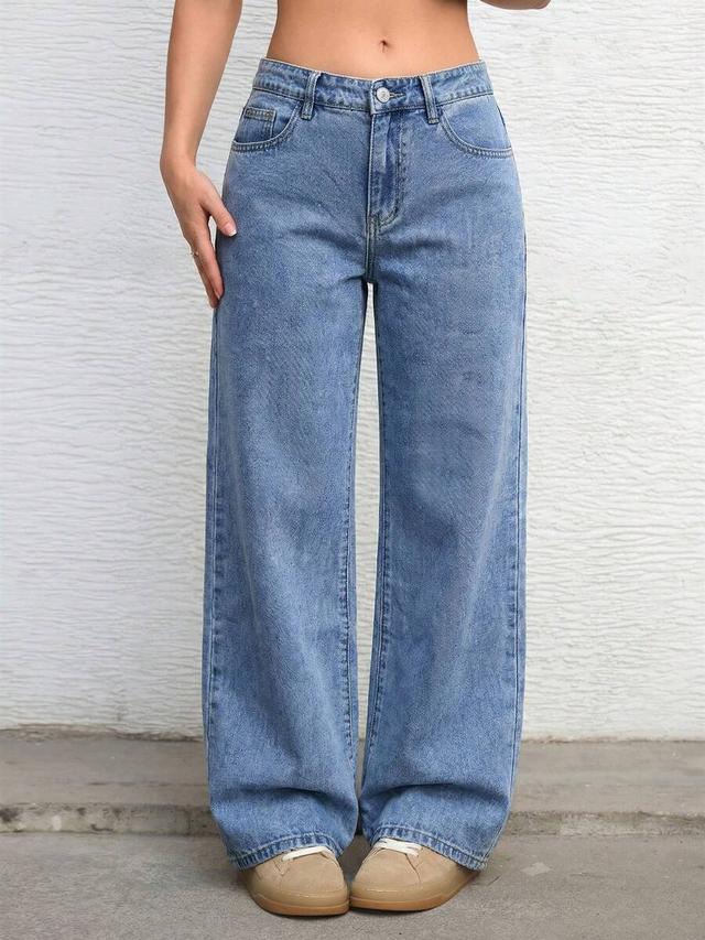light wash wide leg denim jeans