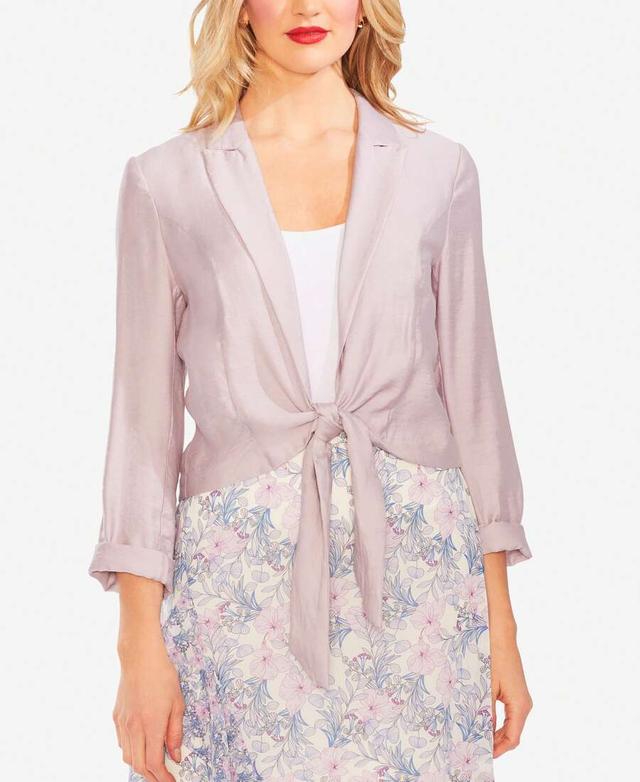 lavender tie front lightweight cropped jacket