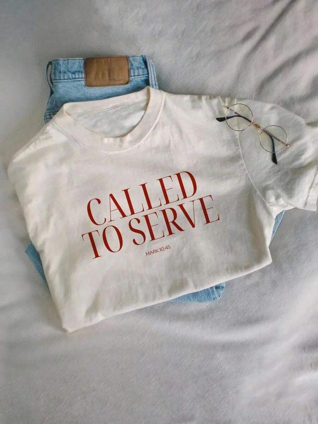 off-white cotton graphic t-shirt with christian lettering