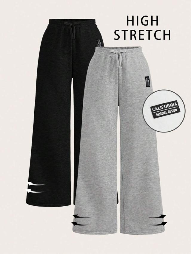 grey loose casual baggy wide leg sweatpants