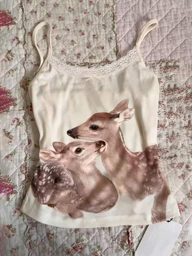 white islasuriya women's lace patchwork animal print camisole top