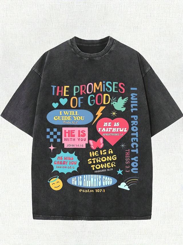 relaxed fit heavyweight cotton graphic t-shirt in washed black