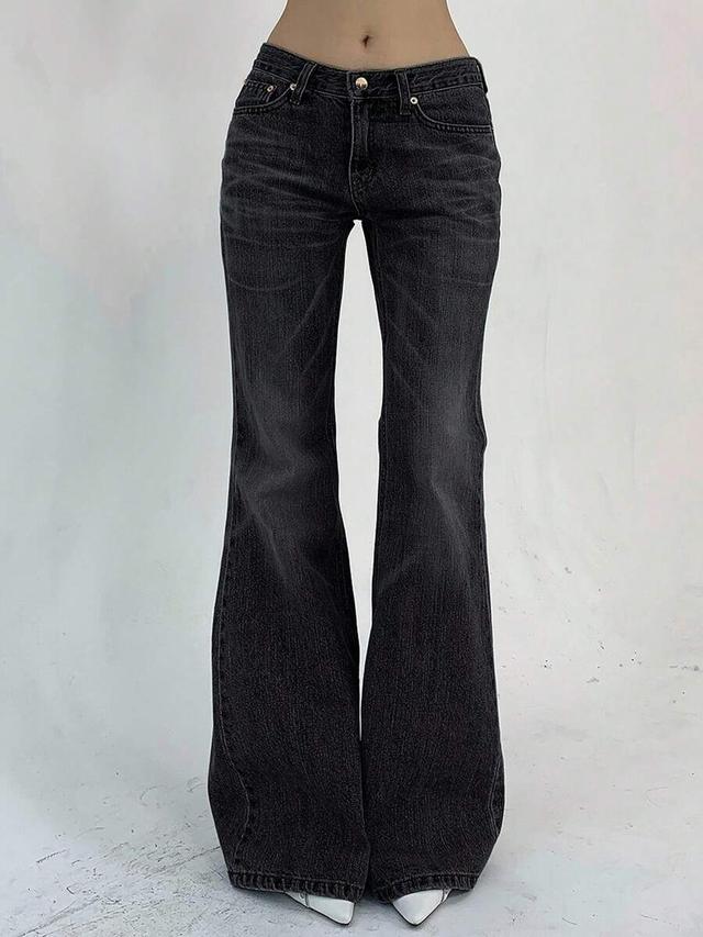 dazy women's casual low rise flared denim jeans
