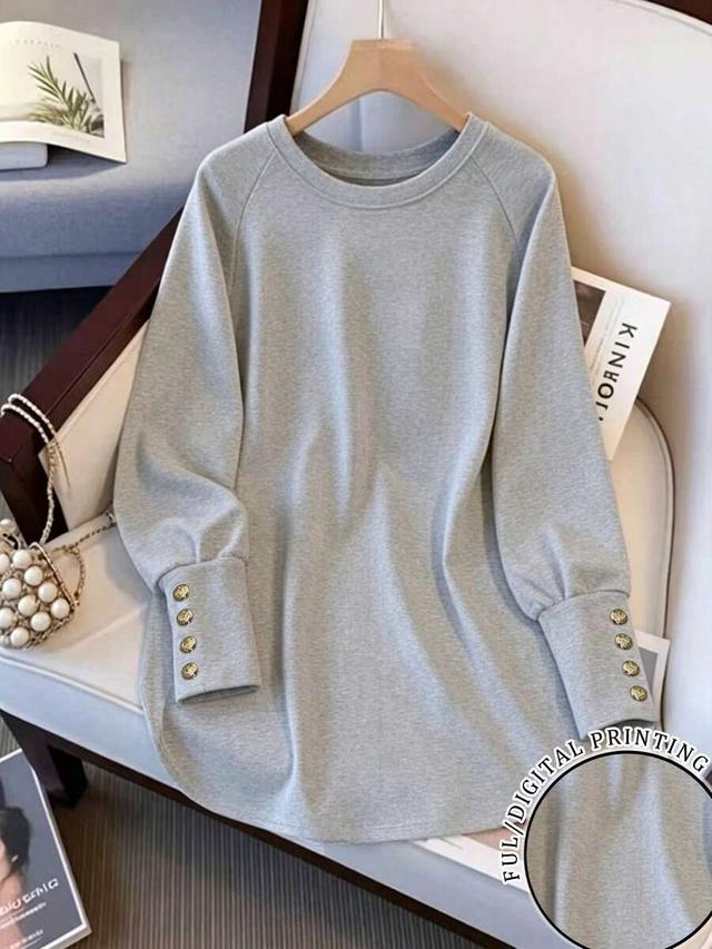 resyla women's basic casual long sleeve crew neck top
