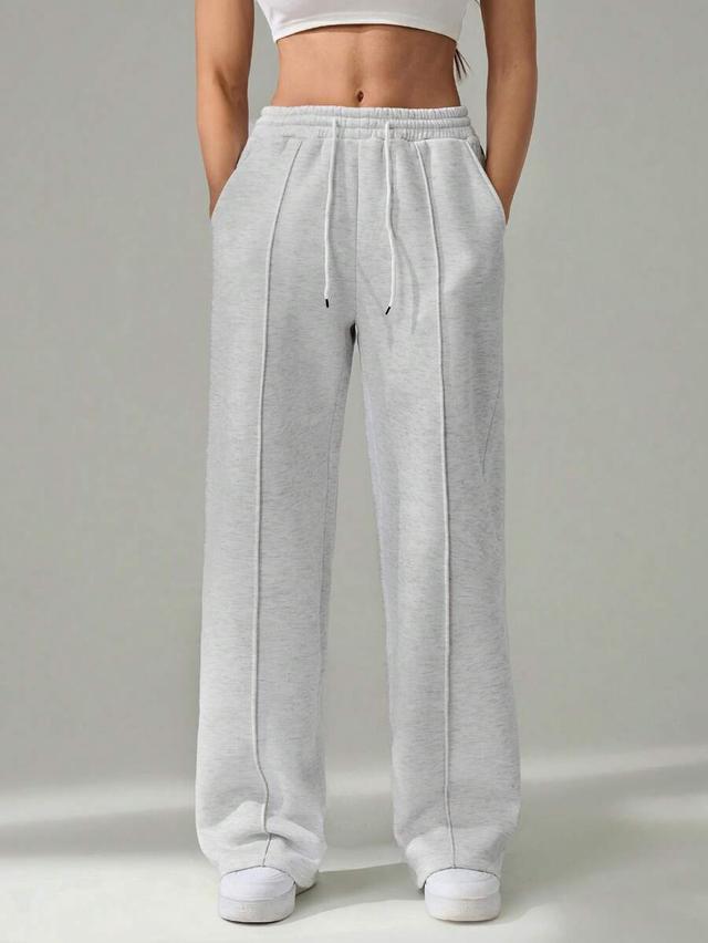 grey marl straight leg sweatpants with pebble detail