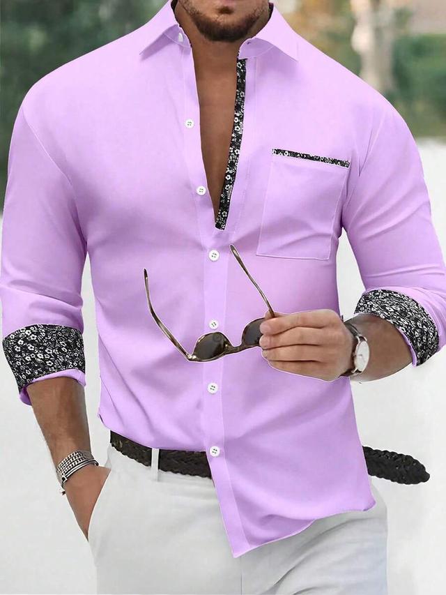 manfinity mode floral print button up formal shirt