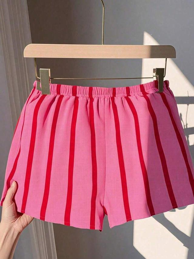 resyla women's casual striped loose shorts