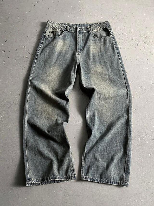 stonegrade distressed wide leg baggy jeans
