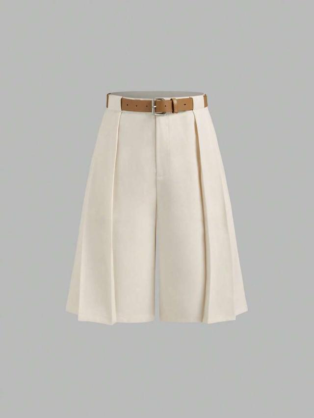 high waist cream wide leg cropped trousers
