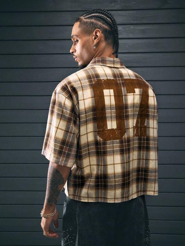 axepeak men's loose fit plaid short sleeve shirt