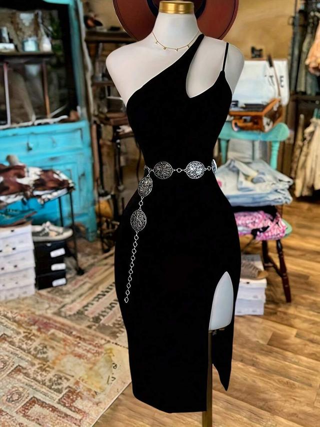 nostanoir solid black midi bodycon dress