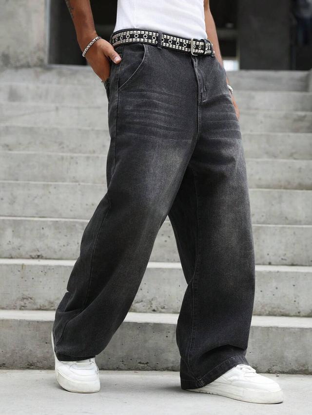 manfinity emrg men's casual washed straight leg jeans