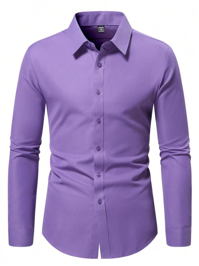 lavender long sleeve button-up formal dress shirt