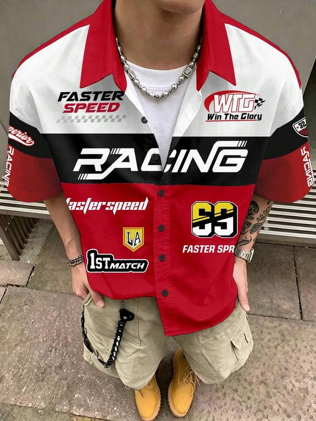 retro motorsport boxy short sleeve shirt