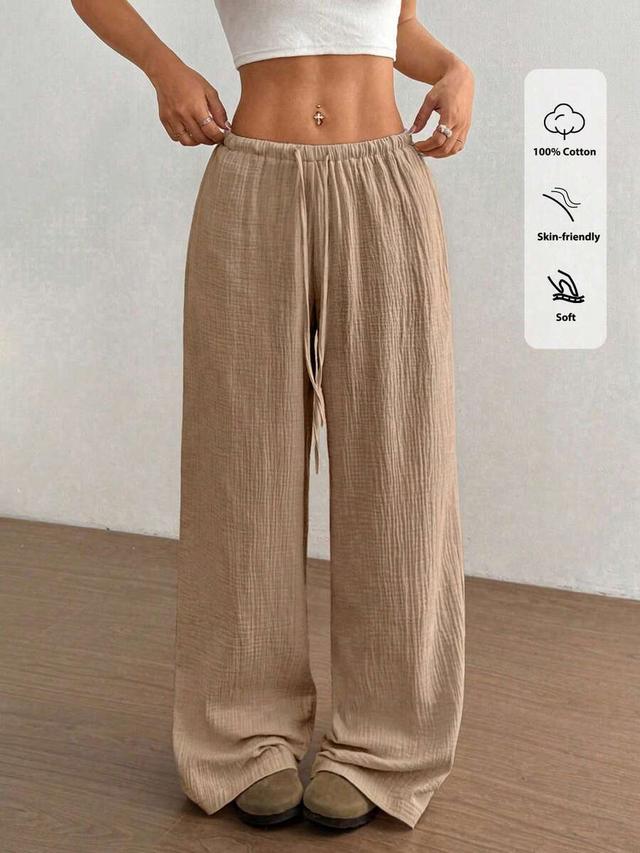 flirla women casual straight leg low-rise cotton pants