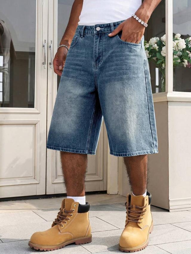 casual loose wide leg denim shorts