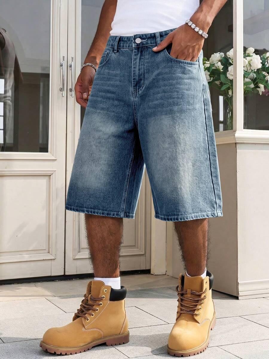 casual loose wide leg denim shorts