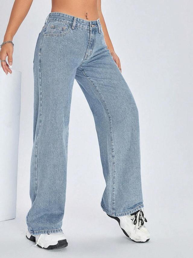 light wash high waisted wide leg denim jeans