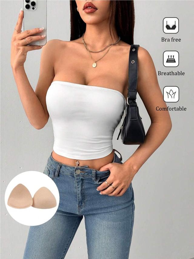white bandeau tight casual sports top
