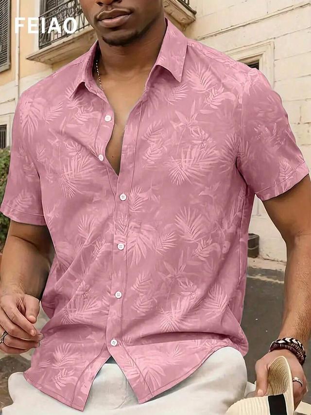 pink floral print short sleeve button down shirt