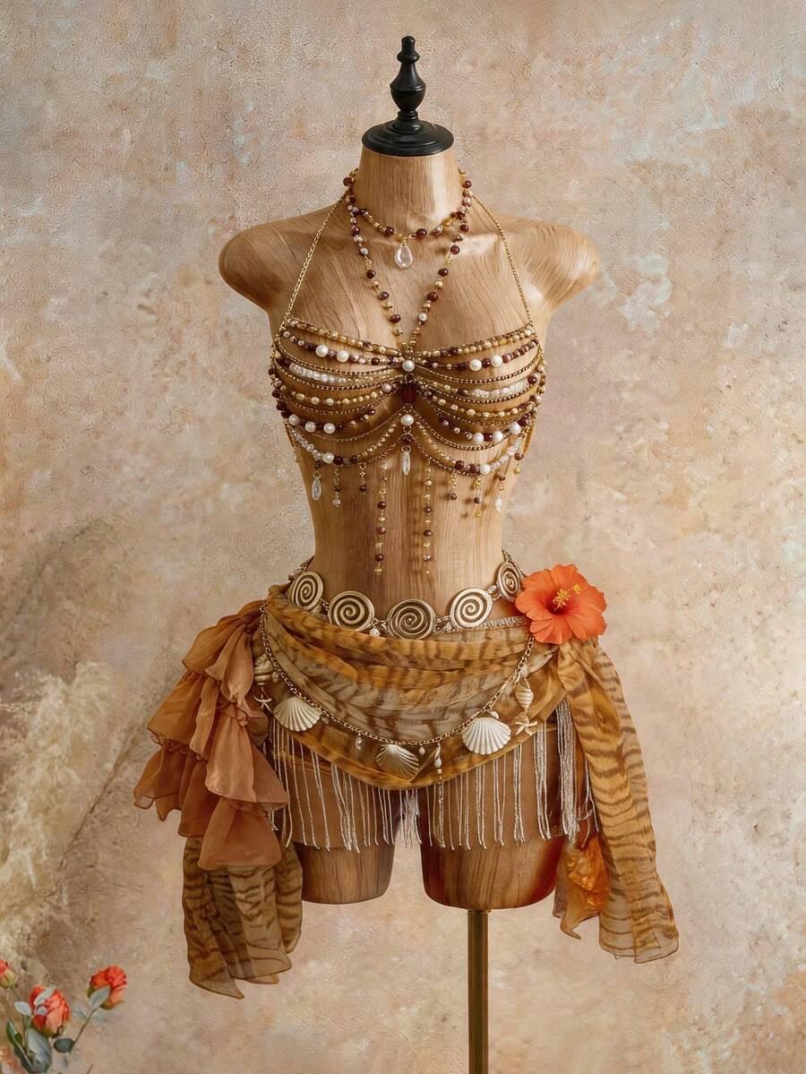 mistrie tropical beaded camisole top
