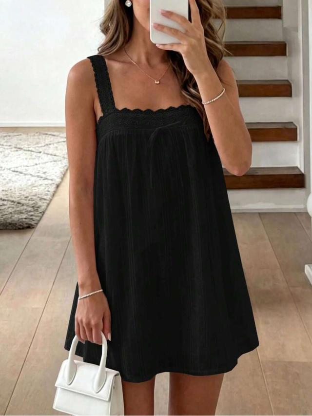 black spaghetti strap summer vacation dress