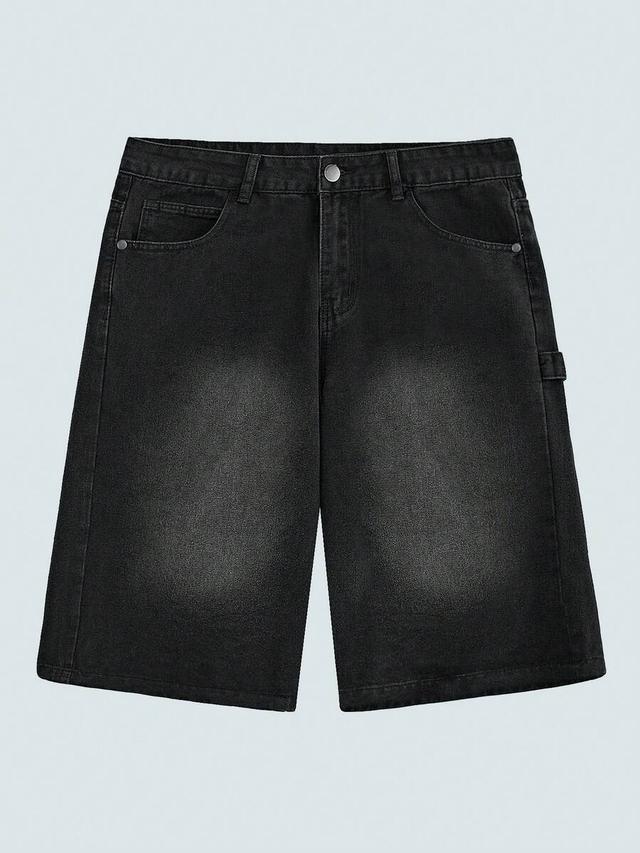 modcrash baggy black denim bermuda jorts