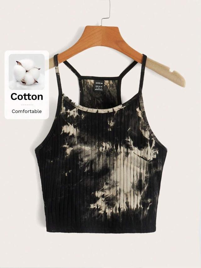 tie dye ribbed racerback cami top
