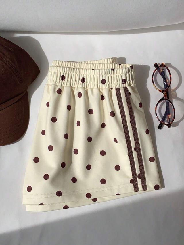 comfortcana women's brown and white polka dot shorts