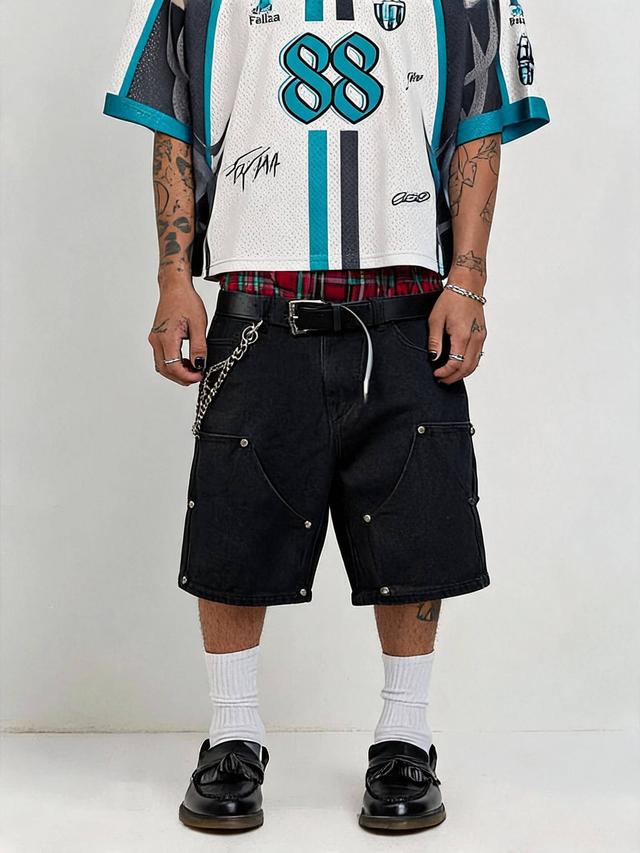 summer loose versatile denim bermuda shorts