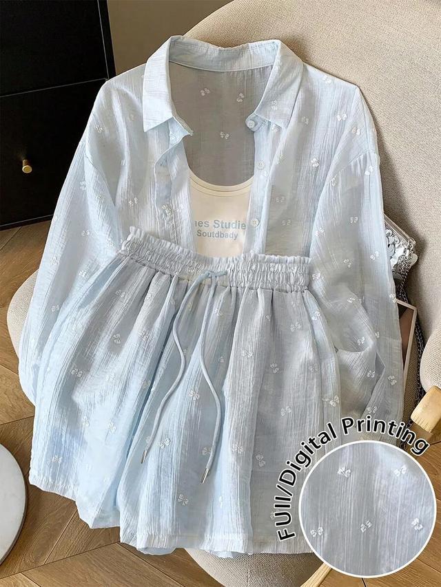 franclia loose regular chiffon drop shoulder long sleeve shirt