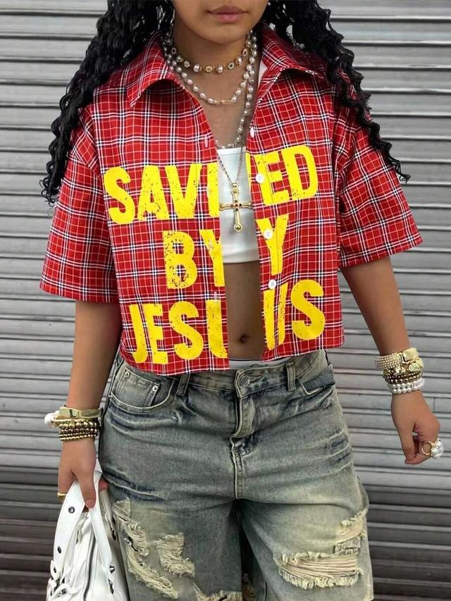 rovax red plaid short sleeve shirt