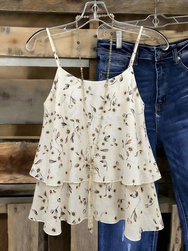 floral printed tiered cami top