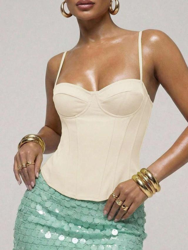 solid color backless corset camisole top