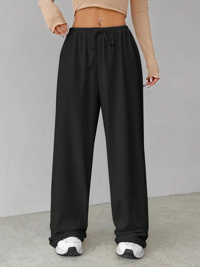 soft black knitted baggy lounge pants