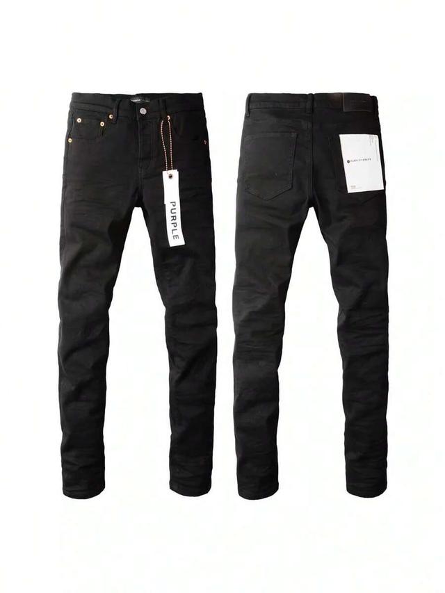 men's washed distressed stretch black denim jeans