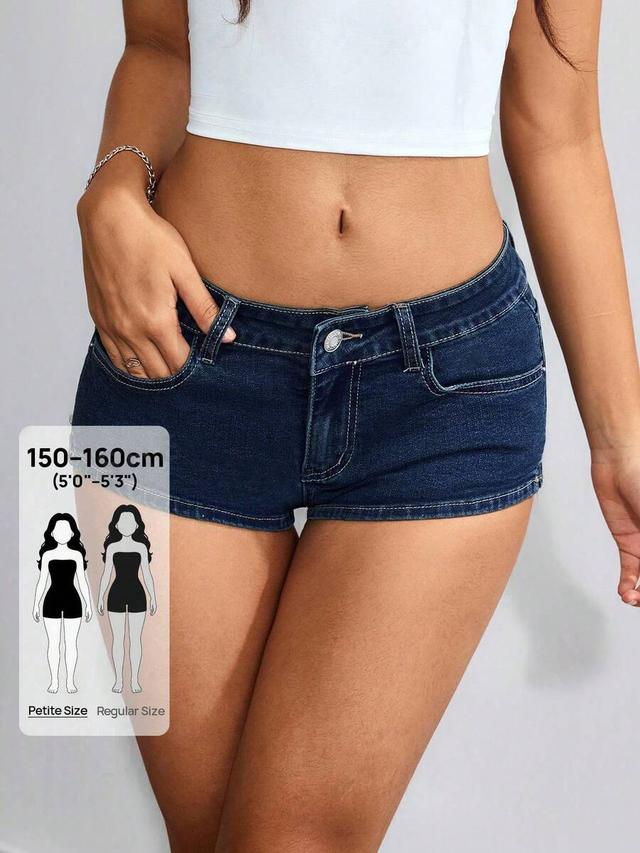 dark wash skinny denim shorts