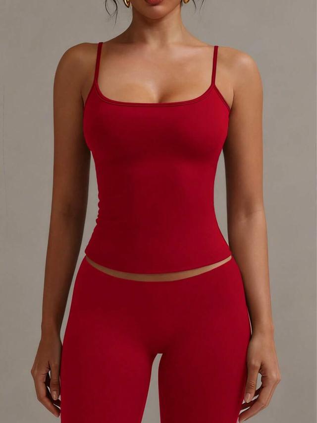 red backless spaghetti strap casual camisole top