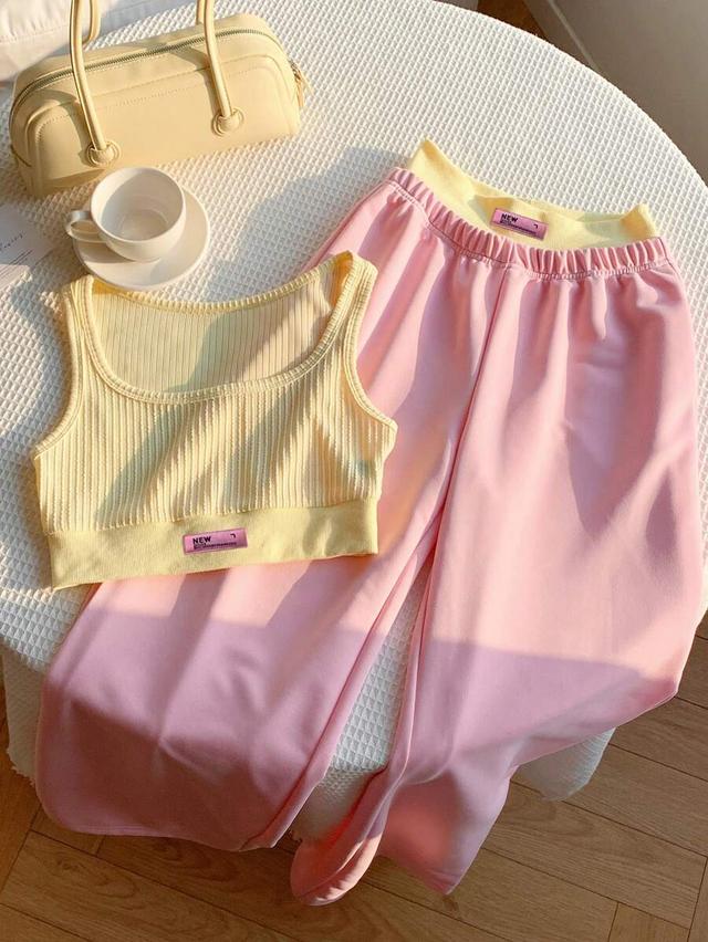 butter yellow ribbed tank top