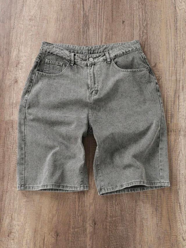 light blue washed denim loose casual jorts