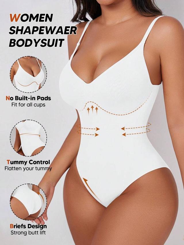 white solid color slimming waist bodysuit