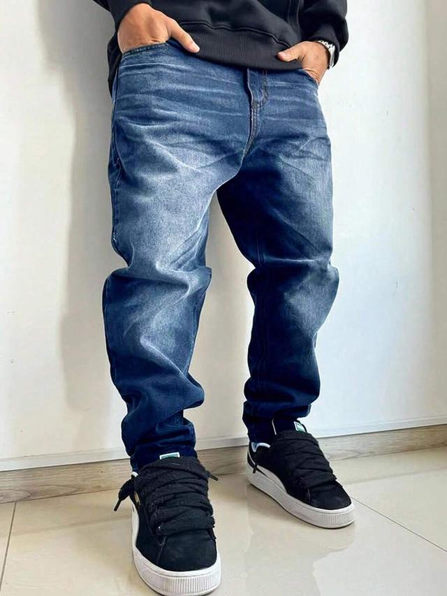 manfinity homme casual pocketed tapered fit blue jeans