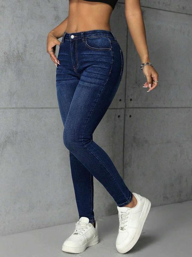 navy blue skinny denim jeans