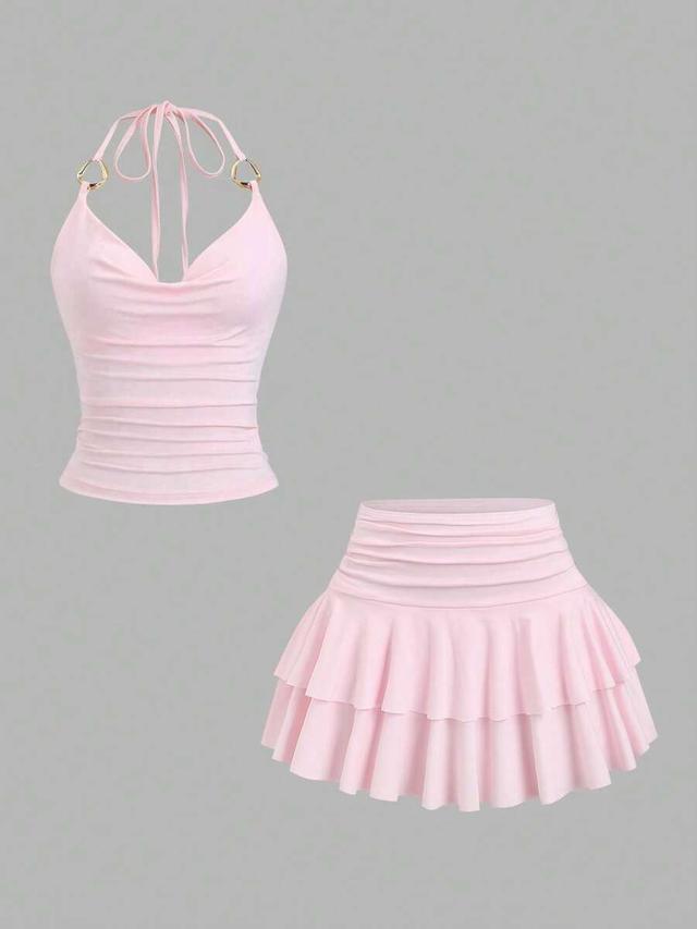 sweetra cute baby pink summer vacation set