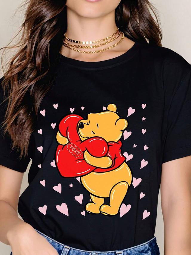 disney winnie the pooh black graphic t-shirt