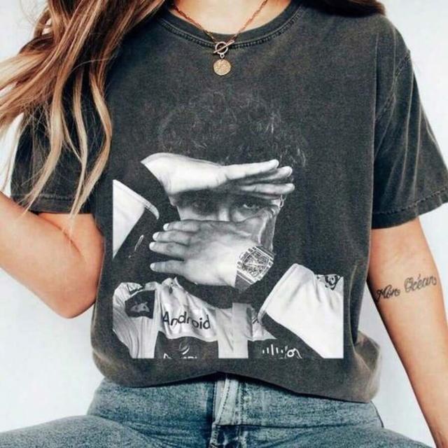 washed black drop shoulder graphic tee