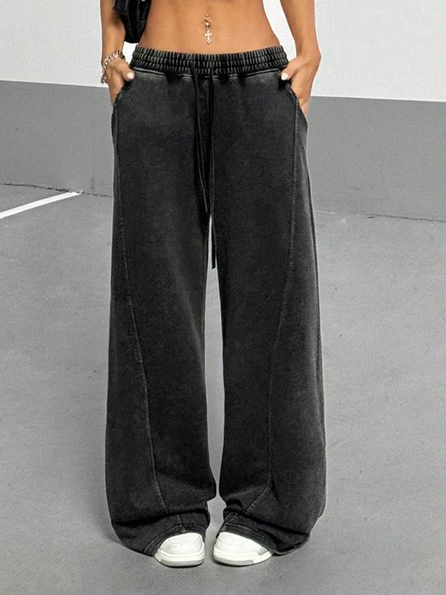vintage washed loose straight casual sweatpants