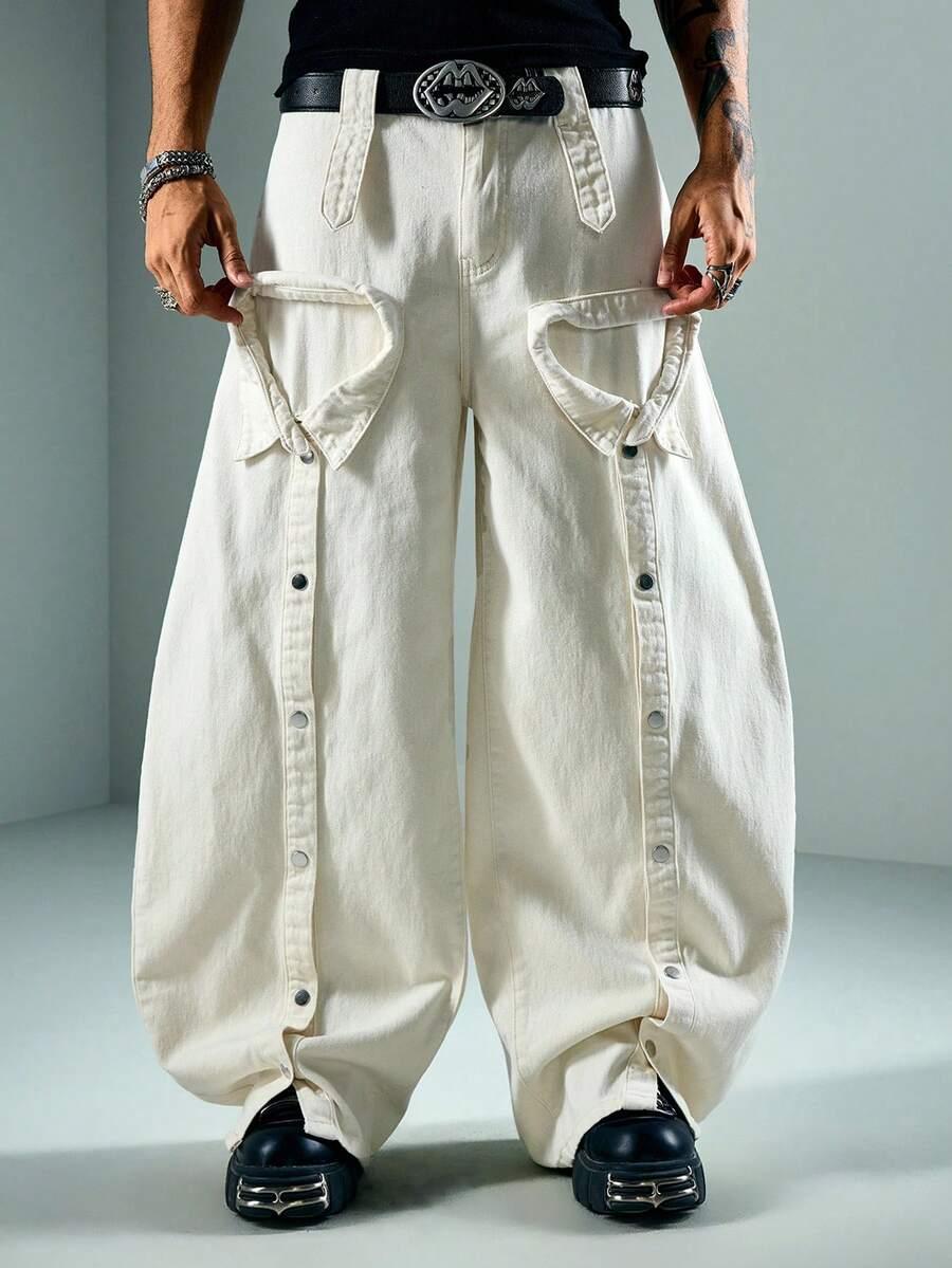 light wash distressed denim wide leg jeans