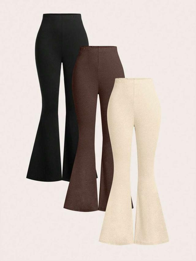 cream high waist bodycon flared trousers set