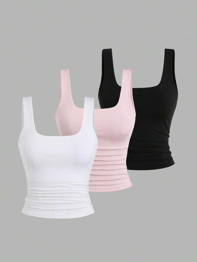 white square neck sleeveless camisole top